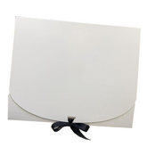 Large Silk Ribbon Closure Design BLACK Kraft Gift boxes (42x31x11Cms) 12Pc Pack - White